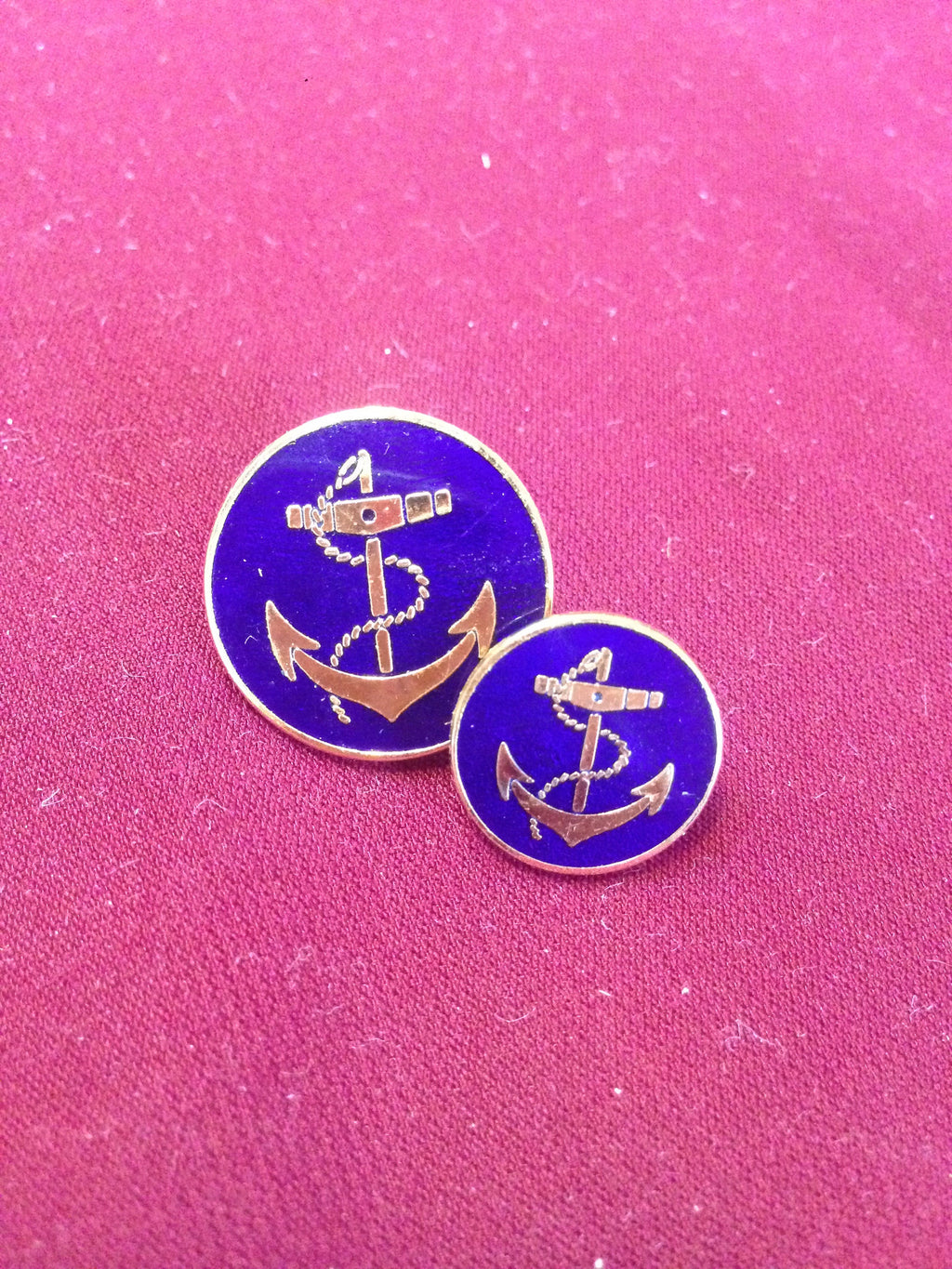 Anchor Buttons (Blue Enamel)