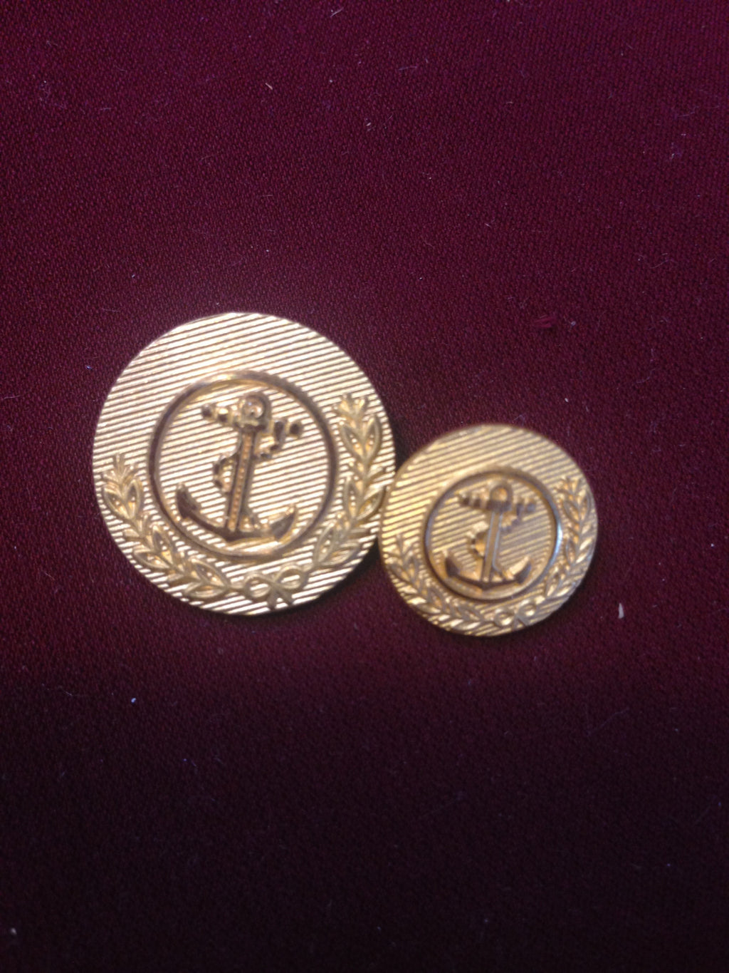 Anchor Buttons (with Laurel Leaves)