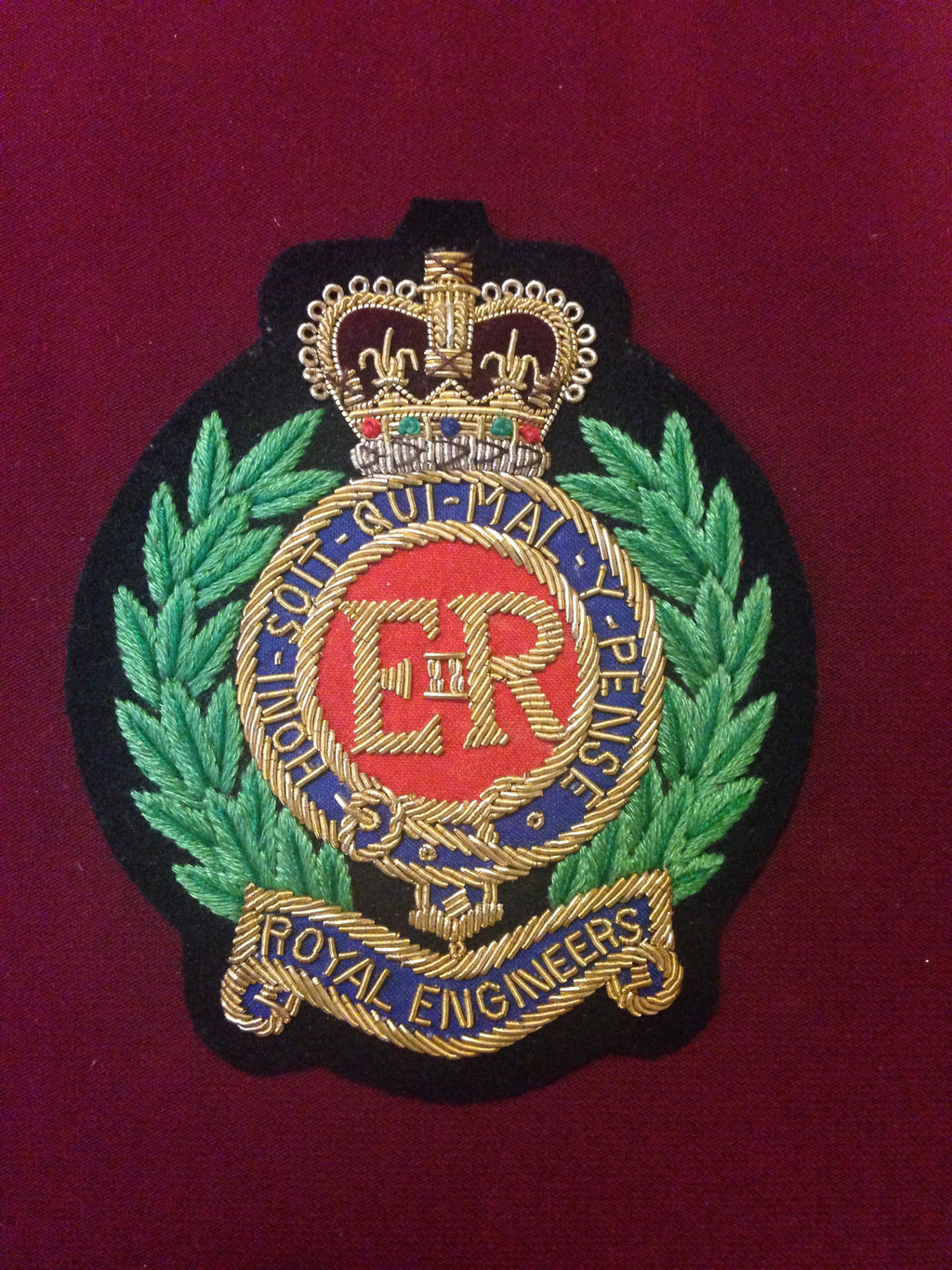 Royal Engineers Blazer Badge (green laurel)